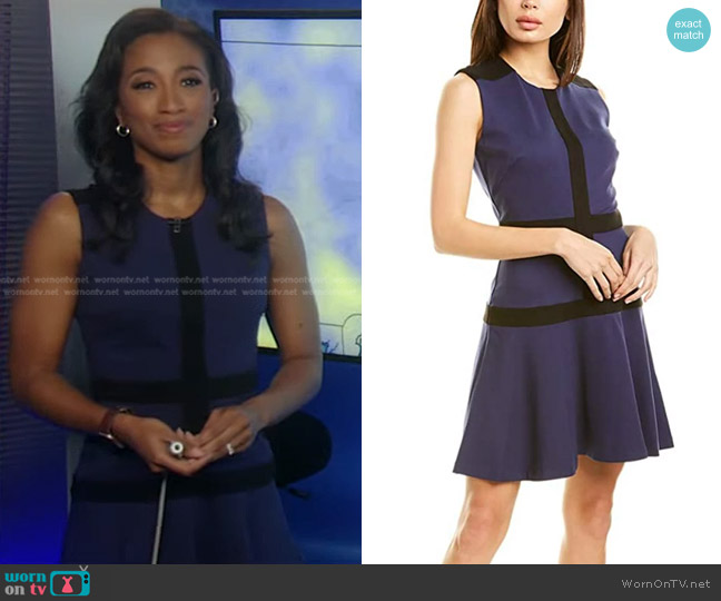 WornOnTV: Brittany’s navy and black sleeveless dress on Good Morning ...