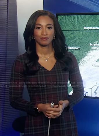 Brittany's burgundy plaid dress on Good Morning America