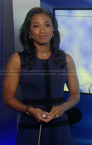 Brittany's navy and black sleeveless dress on Good Morning America