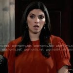 Brook Lynn’s red puff sleeve top on General Hospital