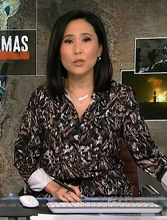 Vicky's camo print jacket on NBC News Daily