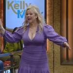 Caroline Rhea’s purple smocked dress on Live with Kelly and Mark