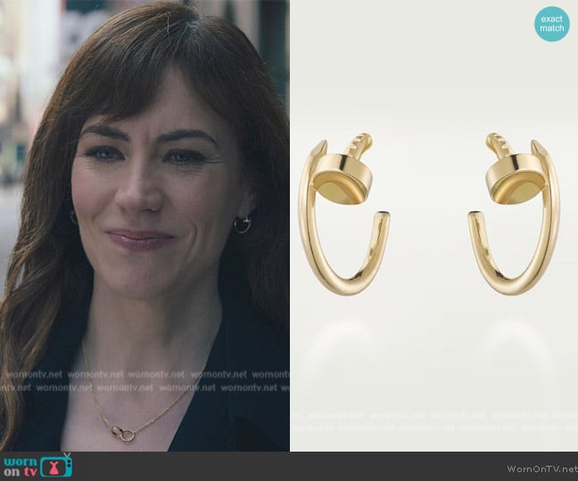 Cartier Juste Un Clou Earrings worn by Wendy Rhoades (Maggie Siff) on Billions