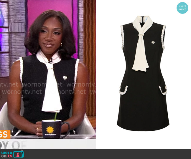 WornOnTV: Ziwe’s black and white tie neck dress on CBS Mornings ...