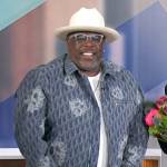 Cedric the Entertainer’s printed denim jacket on The Talk