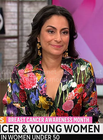 Dr Celine Gounder’s floral blouse on CBS Mornings