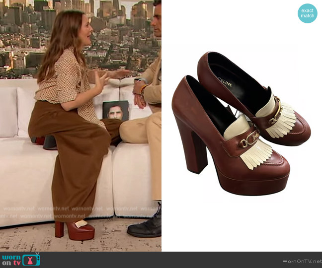 Celine Leather Mules worn by Drew Barrymore on The Drew Barrymore Show