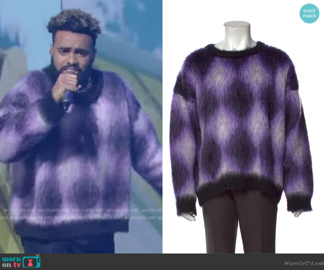 Celine Printed Crew Neck Pullover worn by Paul Russel on Live with Kelly and Mark