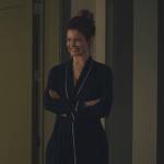 Chelz’s navy piping robe on Billions