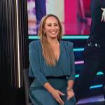 Cheryl Burke’s teal v-neck jumpsuit on E! News