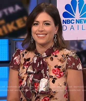 Chloe Melas's floral tie neck top on NBC News Daily