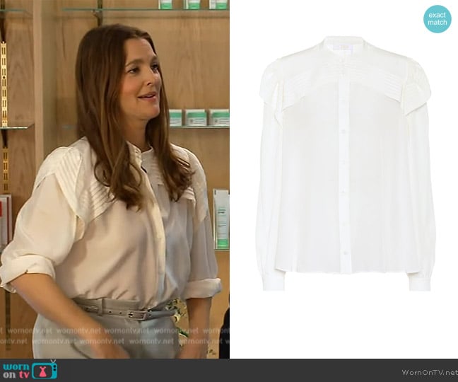 Chloe Silk Shirt worn by Drew Barrymore on The Drew Barrymore Show