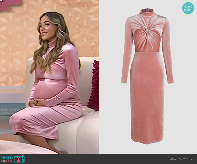 Cider Velvet Solid Twist Midi Dress worn by Jana Kramer on Today