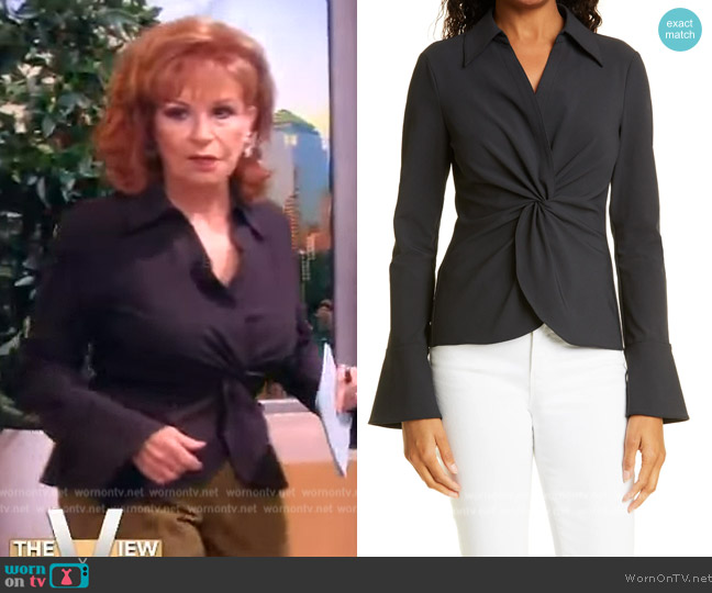 Cinq a Sept Mckenna Knot Waist Shirt worn by Joy Behar on The View