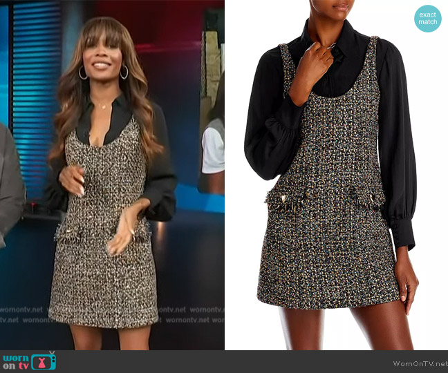 WornOnTV: Zuri’s tweed layered mini dress on Access Hollywood | Zuri ...