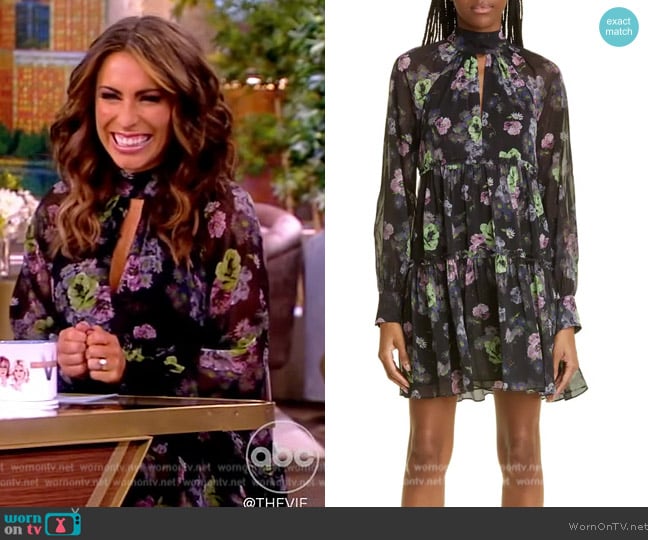 Cinq a Sept Revin Midnight Bloom Keyhole Dress worn by Alyssa Farah Griffin on The View