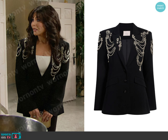 Cinq a Sept Cheyenne Blazer worn by Countess Von Frankfurt (Marie Osmond) on The Bold and the Beautiful