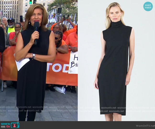 Clara Sunwoo Mock Neck Midi Dress - Black worn by Hoda Kotb on Today