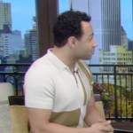 Corbin Bleu’s colorblock polo on Live with Kelly and Mark