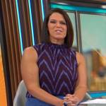 Dana Jacobson’s purple zig zag print top on CBS Mornings