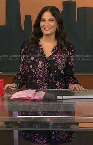 Darlene's black floral dress on Today