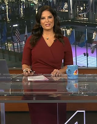 Darlene’s burgundy sheath dress on Today