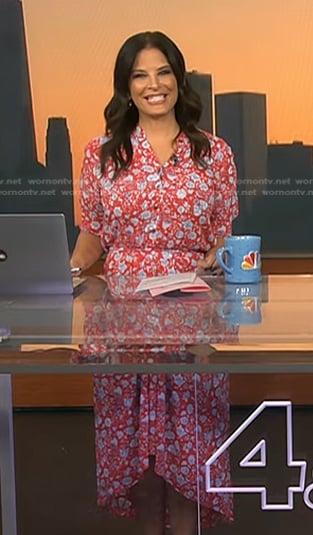 Darlene's red floral print dress on Today