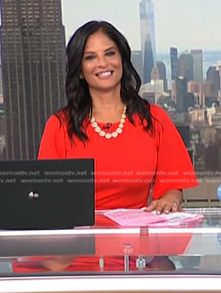 Darlene's red flutter sleeve dress on Today