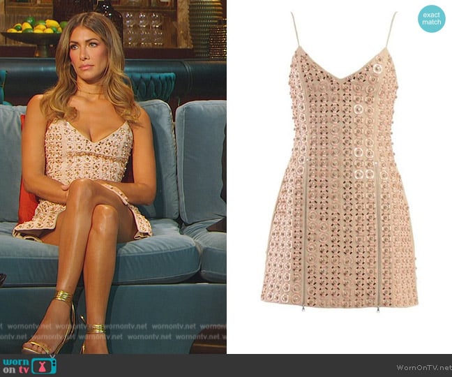 David Koma Embellished Mini Dress worn by Erin Lichy on The Real Housewives of New York City