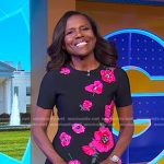 Deborah’s black and pink floral dress on Good Morning America