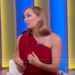 Deena Margolin’s red one shoulder dress on Good Morning America