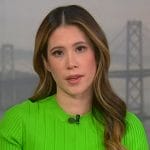 Deirdre’s green ribbed dress on NBC News Daily