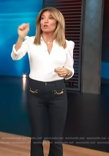 WornOnTV: Kit’s chain detail jeans on Access Hollywood | Kit Hoover ...