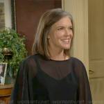 Diane’s sheer black overlay top on The Young and the Restless