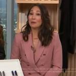 Diane Mizota’s pink double breasted blazer on Access Hollywood