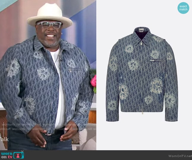 Dior Zipped Blouson Tears worn by Cedric the Entertainer on The Talk