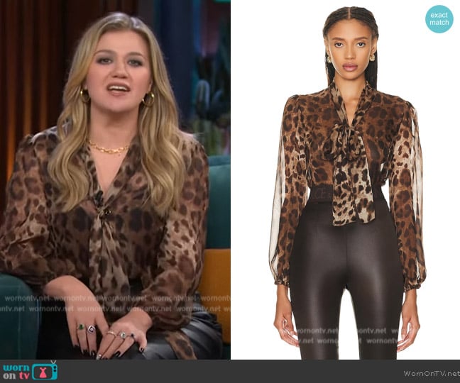 Dolce and Gabbana Blouse Top worn by Kelly Clarkson on The Kelly Clarkson Show