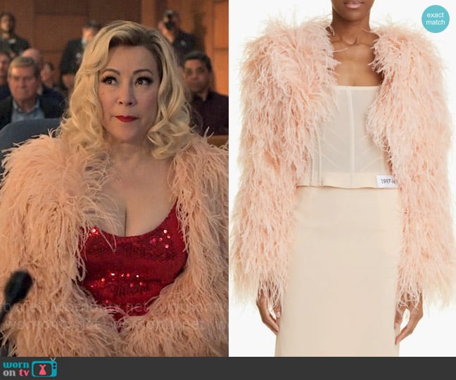 Dolce & Gabbana Ostritch Feather Bolero Jacket worn by Tiffany Valentine (Jennifer Tilly) on Chucky