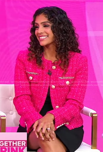 Dr. Ami Shah’s pink tweed jacket on Good Morning America