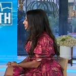 Dr. Taz Bhatia’s pink print ruffled dress on Today