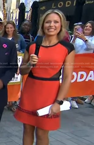 Dylan’s red and black dress on Today