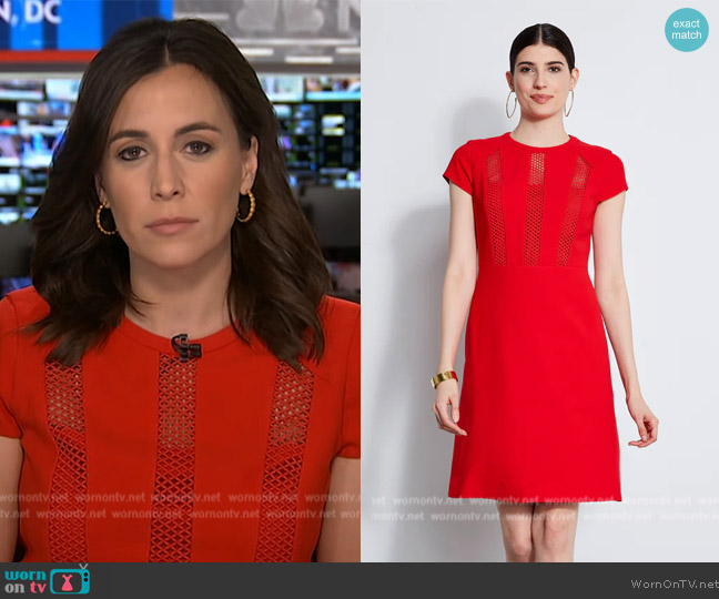 WornOnTV: Hallie Jackson’s red lace inset dress on Today | Clothes and ...