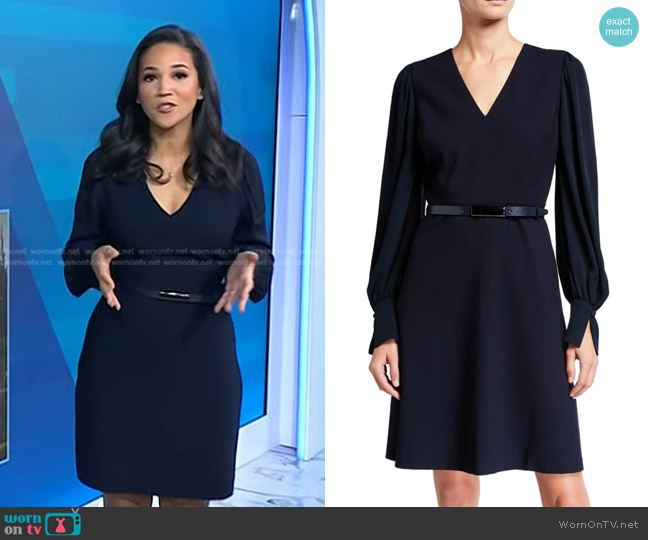 WornOnTV: Laura’s navy v-neck belted dress on Today | Laura Jarrett ...