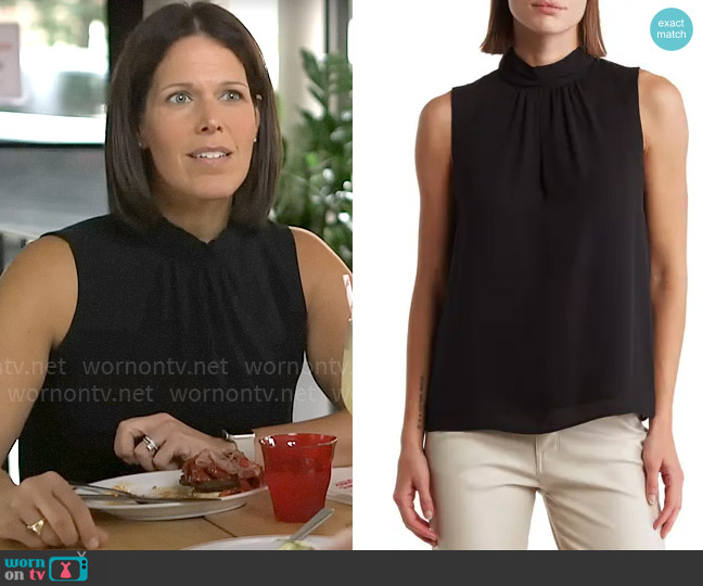 Elie Elie Tahari Mock Neck Sleeveless Top worn by Dana Jacobson on CBS Mornings