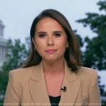 Elizabeth’s beige double breasted blazer on Good Morning America