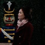 Elizabeth’s burgundy peacoat on General Hospital