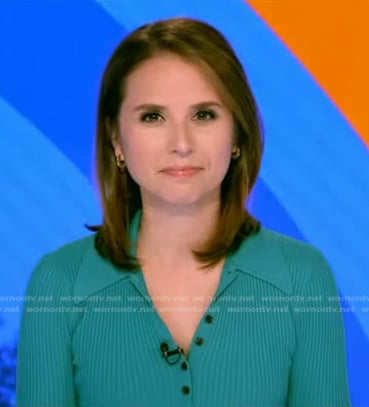 Elizabeth’s green ribbed polo on Good Morning America