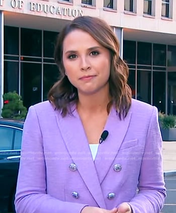 Elizabeth’s lilac double breasted blazer on Good Morning America