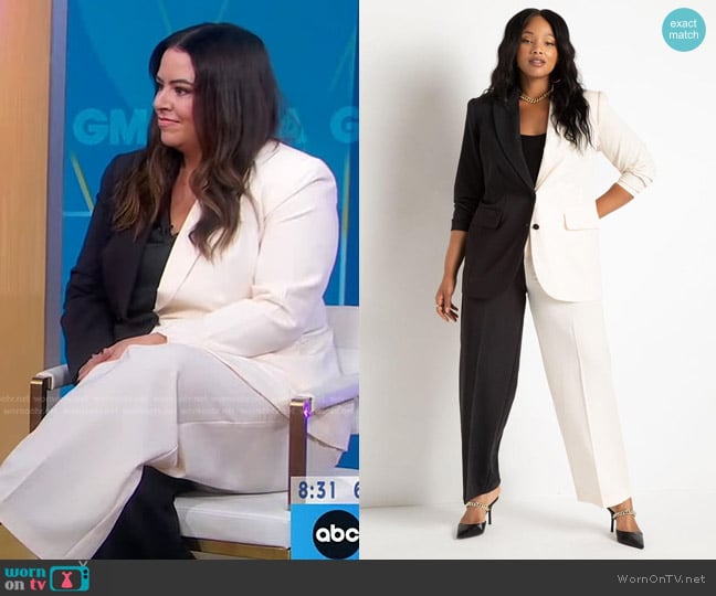 Eloquii Colorblock Blazer and Pant worn by Kristin Gallant on Good Morning America