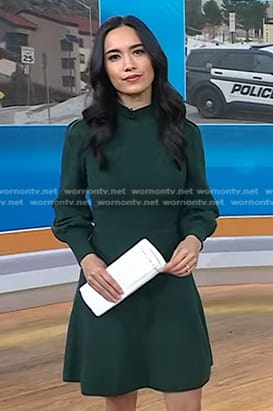 Emilie's green puff sleeve dress on Today